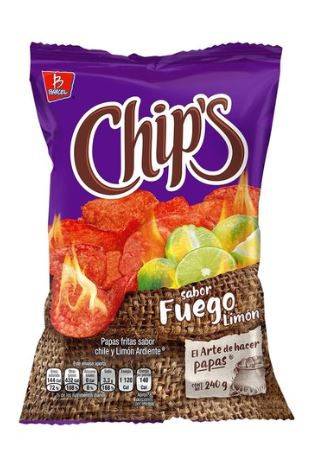 Barcel · Chip's papas fritas, chile-limón ardiente (240 g)