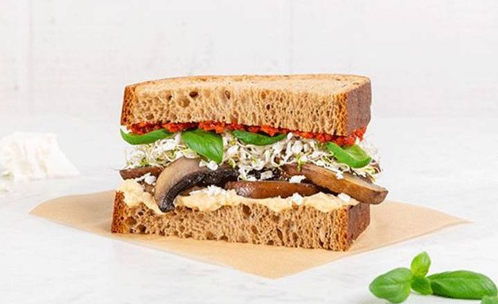 Grilled Portobello and Hummus Sandwich