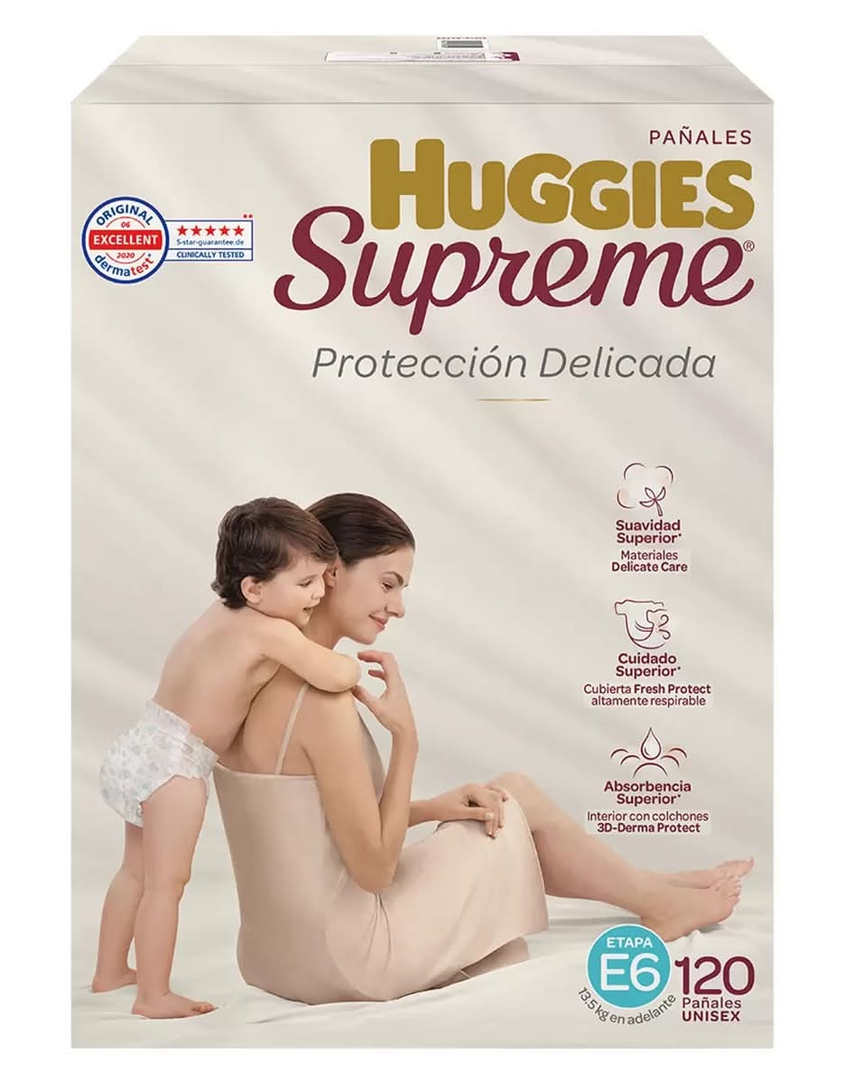 Huggies · Supreme pañales para bebé platino, unisex, Etapa 6 (120 un)