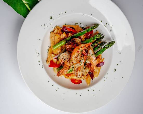 Order Jerk Shrimp Rasta Pasta food online from Taste Of The Caribbean store, Los Angeles on bringmethat.com