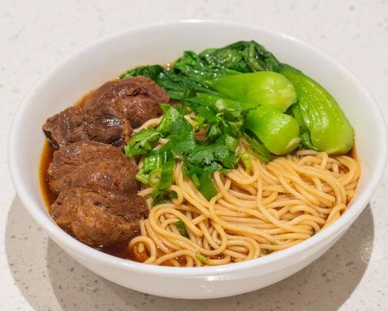 slow red braised beef noodle soup
