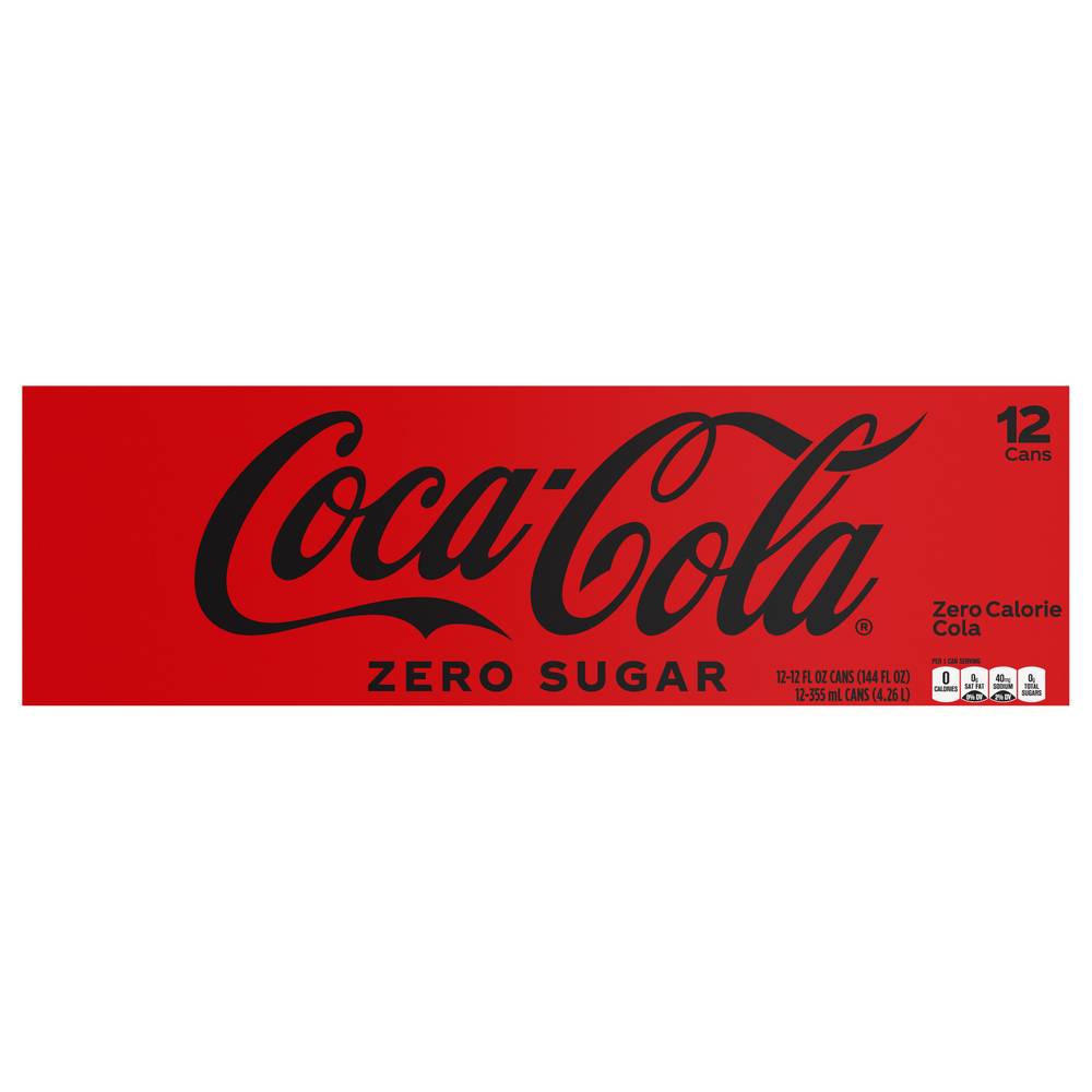 Coca-Cola Zero Sugar Soft Drink (12 ct, 12 fl oz)