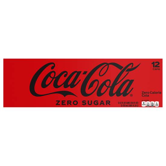 Coca-Cola Zero Sugar Cola Soft Drink (12 ct, 12 fl oz)