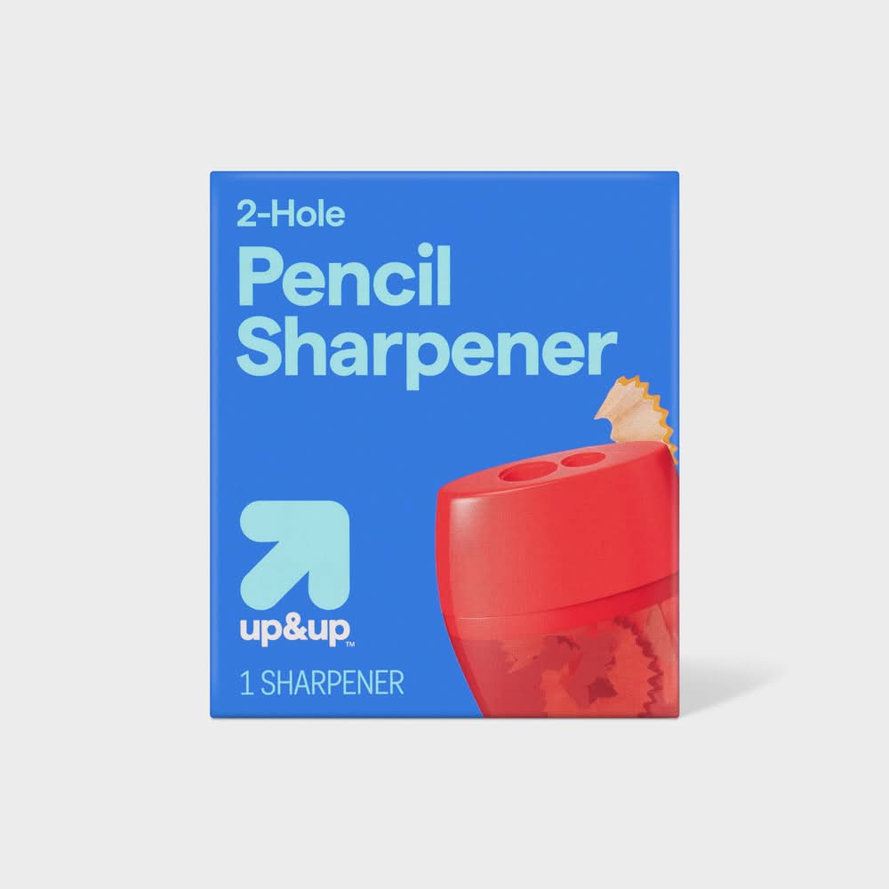 up&up 2-Hole Pencil Sharpener, Assorted (4 pack)