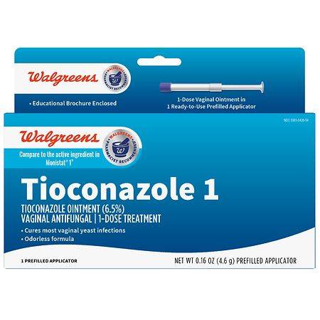 Walgreens Tioconazole Ointment 6.5 Percent 1-dose Treatment For Vaginal Yeast Infection (0.16 oz)