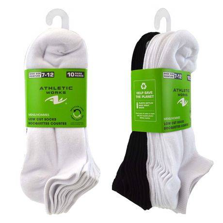 Athletic Works Men's Assorted Low-Cut Socks (10 ct)