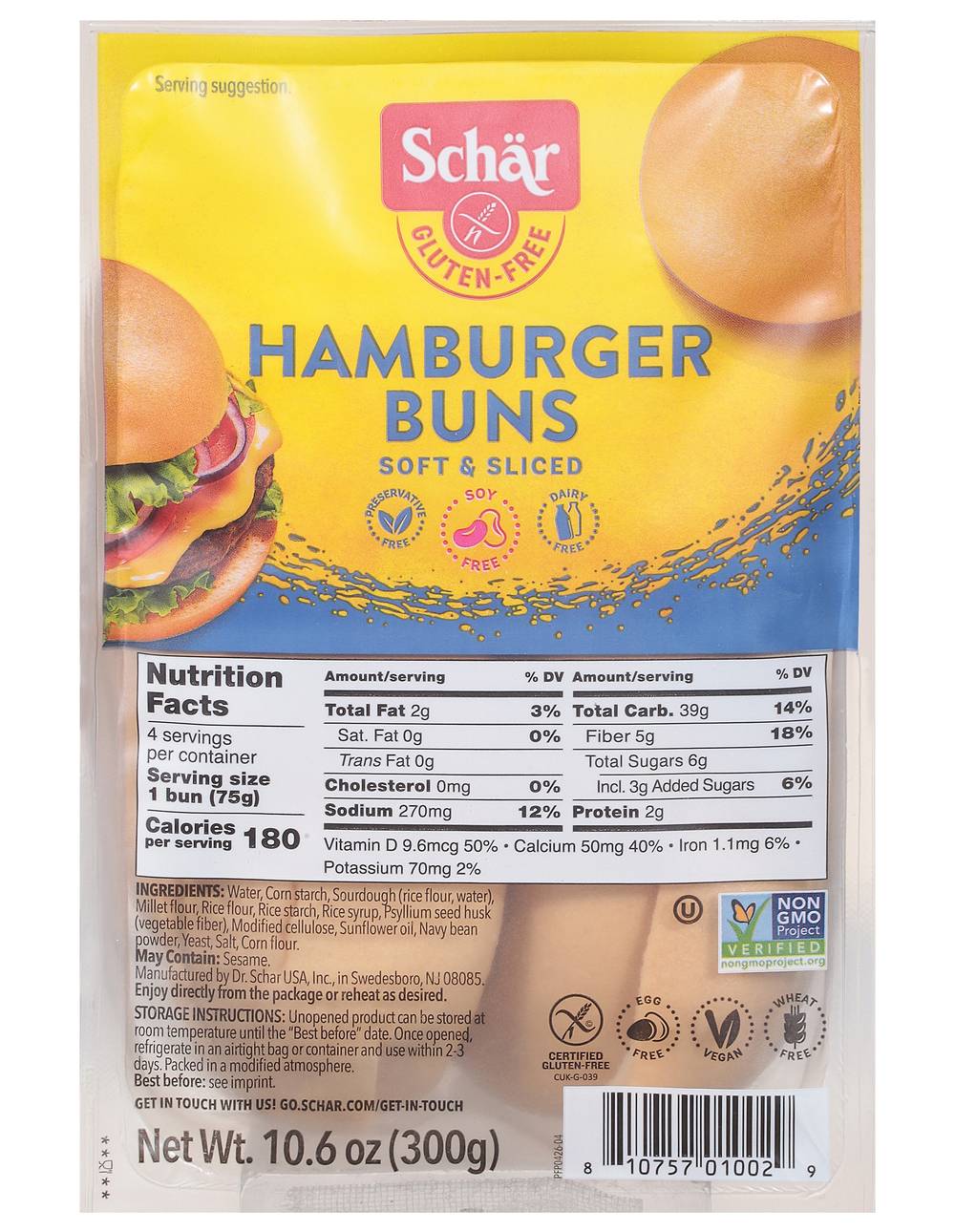 Schar Gluten Free Hamburger Buns
