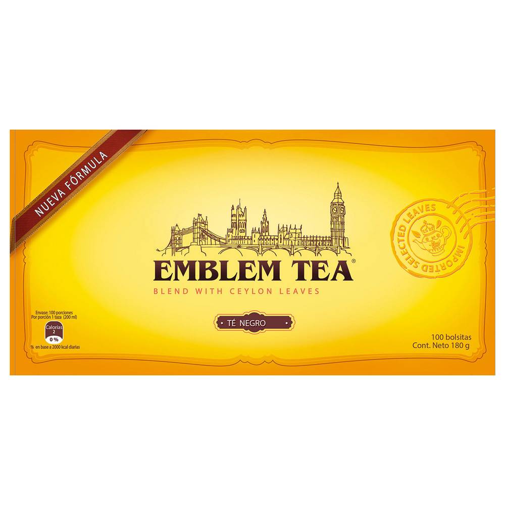 Emblem tea té ceylán regular (caja 100 u)