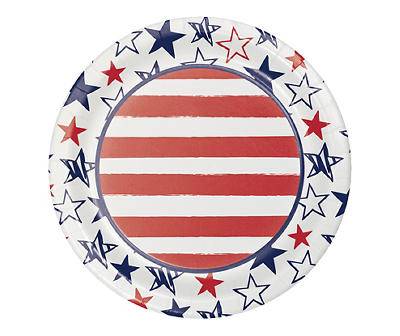 Party Creations Patriotic Stars Paper Dessert Plates (red/white /blue)