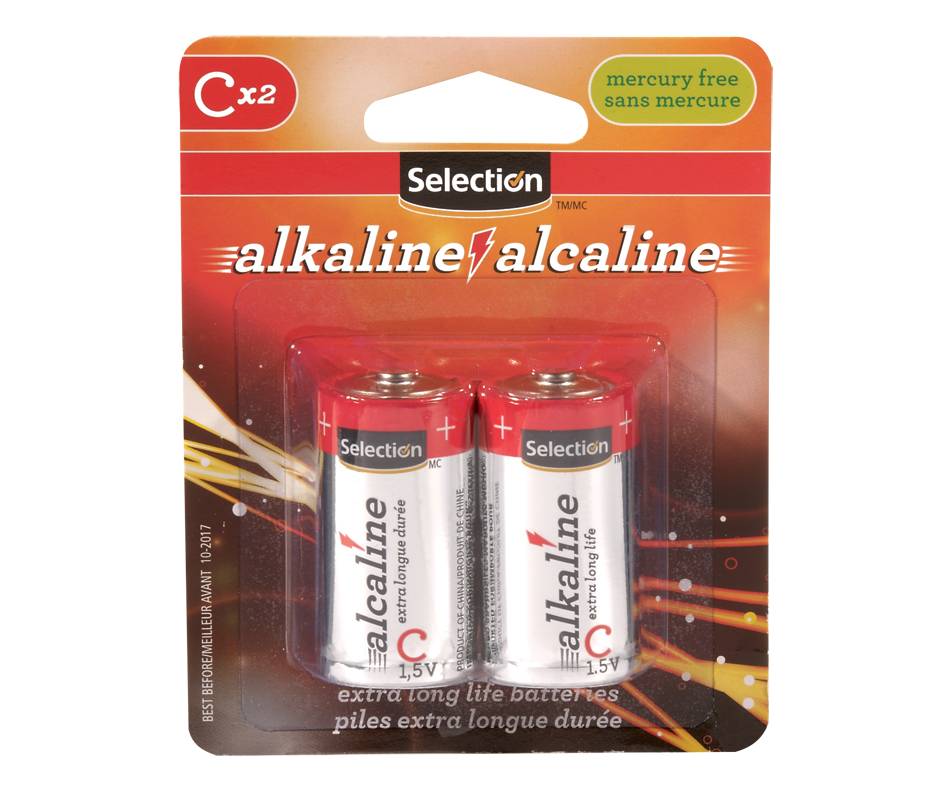 Selection Pile Alcaline C 1.5 Volt 2Un - Selection Alkaline C Batte