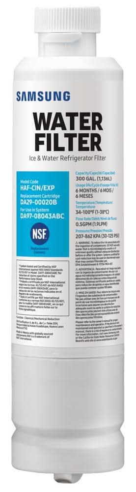 Samsung Genuine Haf-Cin/Exp Water Filter For Samsung Refrigerators