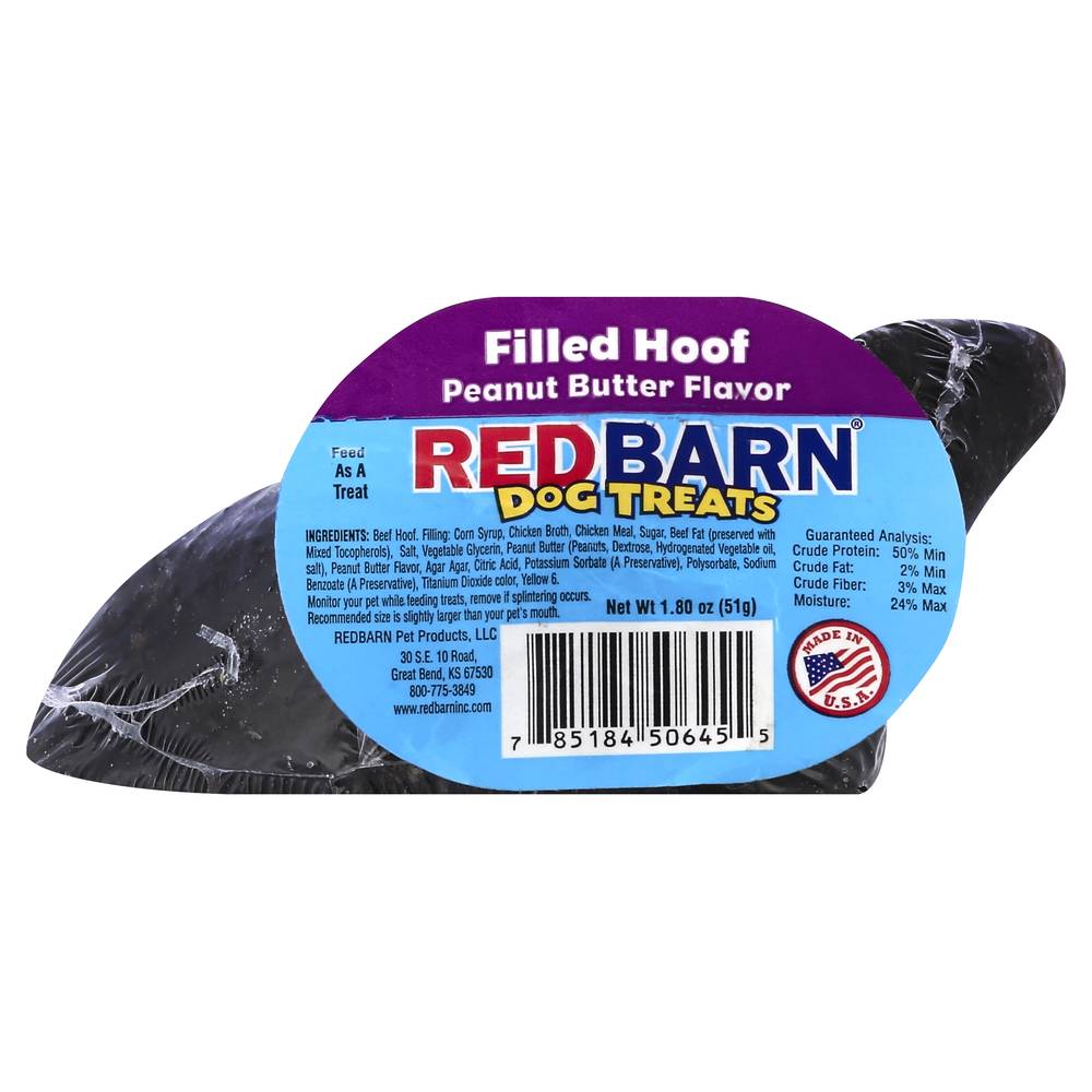 Redbarn Filled Hoof Peanut Butter Flavor Dog Treat