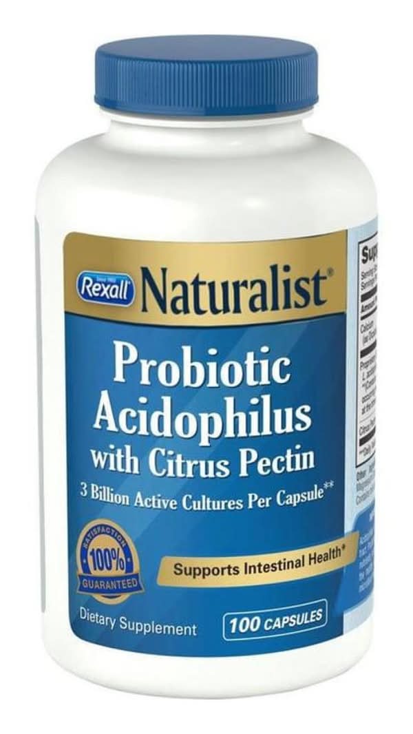Rexall Naturalist Probiotic Acidophilus With Citrus Pectin Capsules 100 Ct