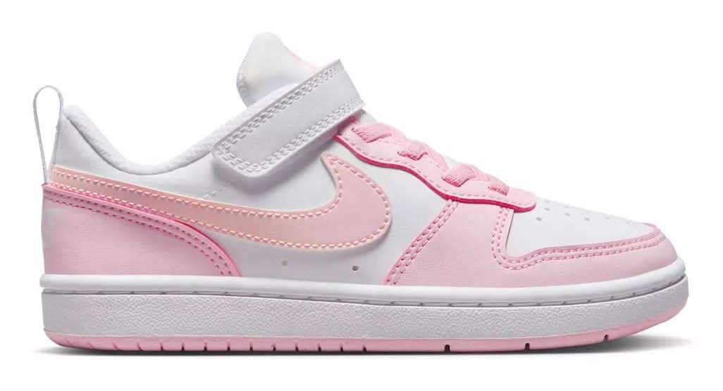Nike Court Borough Low Recraft Sneaker - Kids' (White/Pink Medium - 1 Youth)