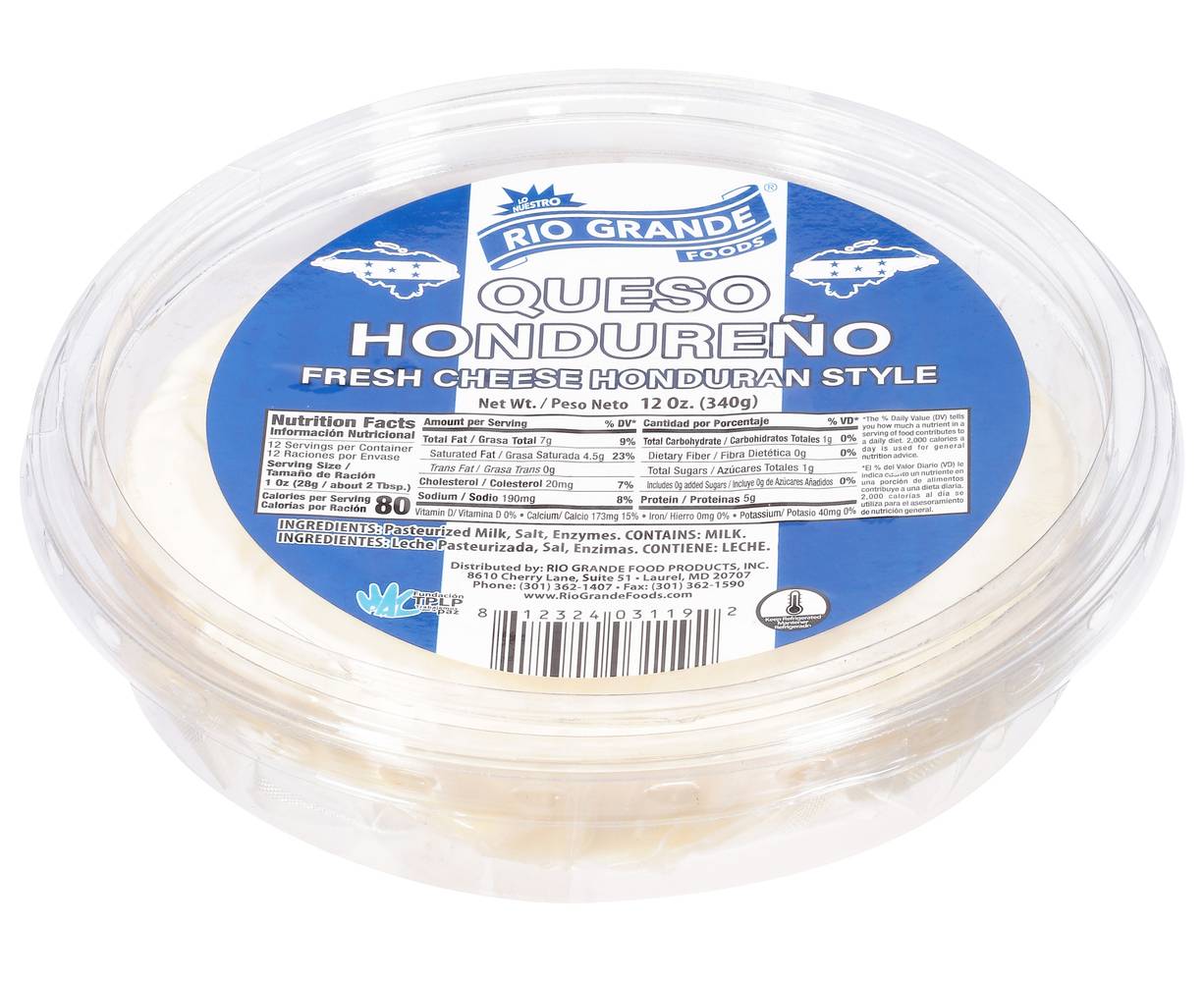 Rio Grande Rg Honduran Fresh Cheese (2.18 lbs)