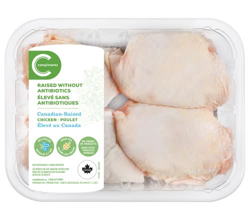 Compliments Raised Without Antibiotics Chicken Thighs Bone-In (575 g)