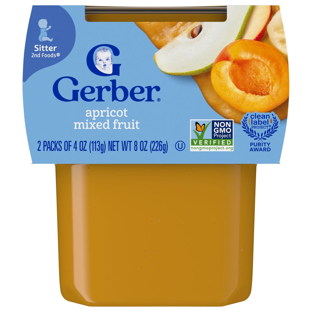 Gerber 2Nd Foods Sitter Apricot Mixed Fruit Baby Food