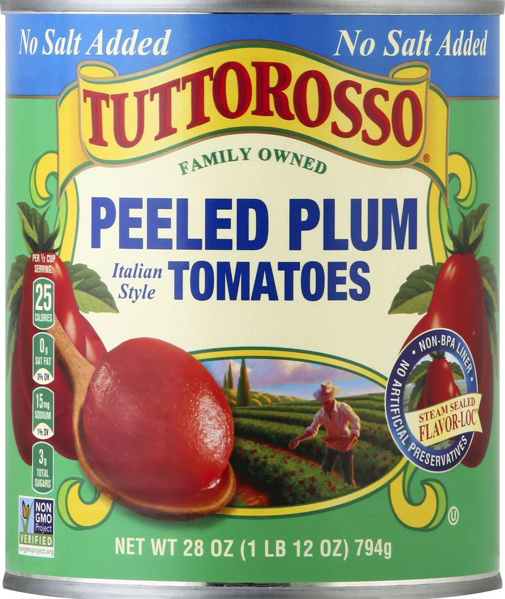 Tuttorosso Tomatoes Whole Peeled No Salt Added (1.75 lbs)