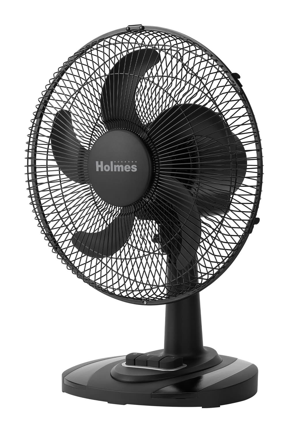 Holmes Oscillating 3 Speed Adjustable Table Fan With Push Button Controls, 12 in, Black