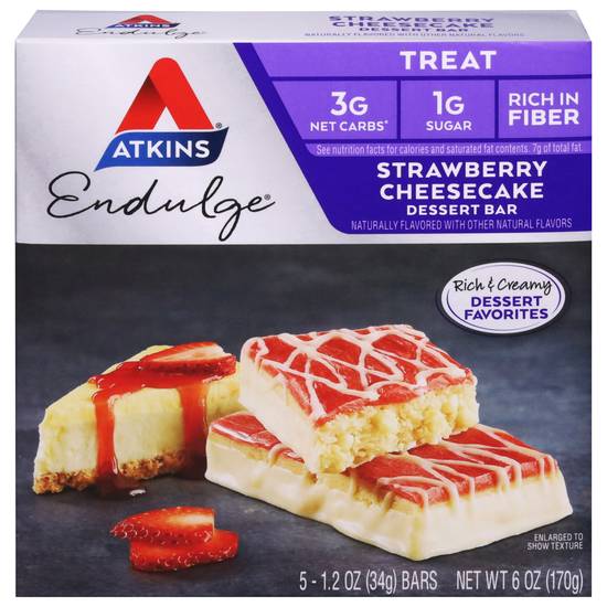 Atkins Endulge Treat Strawberry Cheesecake Dessert Bar (5 ct)