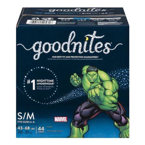 Goodnites Underwear Night Boy S-M (44 units)