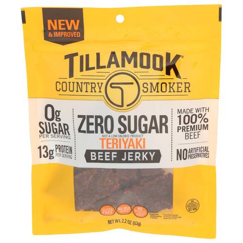 Tillamook Country Smoker Zero Sugar Teriyaki Beef Jerky