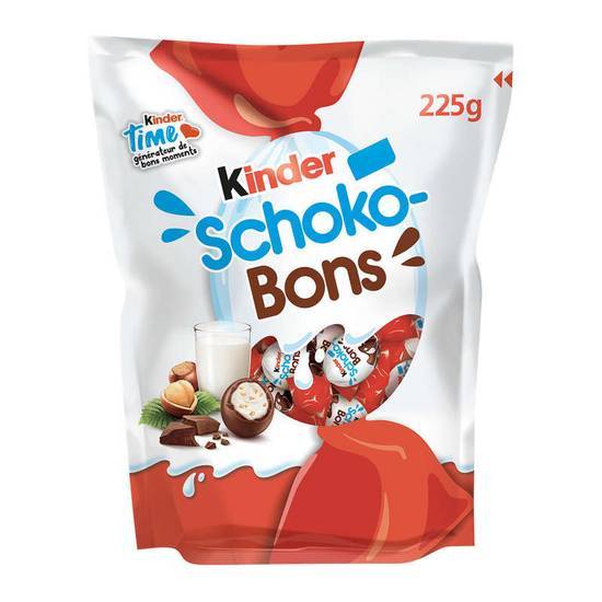 Kinder Schokobons - Billes de chocolat au lait - Fourrées lait et noisettes 225 g