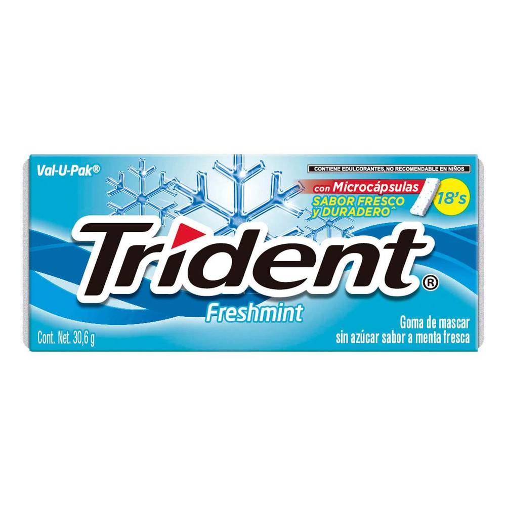 Trident goma de mascar freshmint (18 piezas)