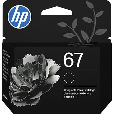 HP 67 Black Standard Yield Ink Cartridge, Prints Up to 120 Pages (3YM56AN#140)