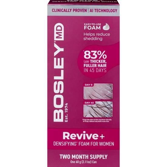BosleyMD Women's Revive+ Densifying Foam for Hair Regrowth, 2 Month Supply