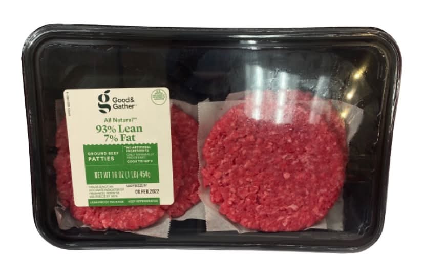 Market Pantry 93% Lean Ground Beef Homestyle Patties (16 oz, 2 ct)