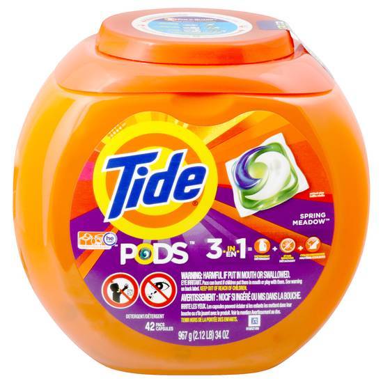 Tide Pods 3 in 1 Spring Meadow Detergent ( 42 ct )