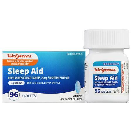 Walgreens Wal-Som Sleep Aid Tablets, Doxylamine Succinate 25 mg (96 ct)