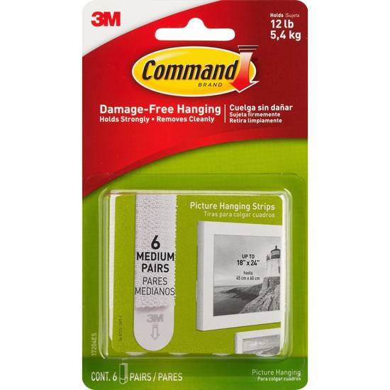 Command Picture Hanging Strips, Medium, 6 ct