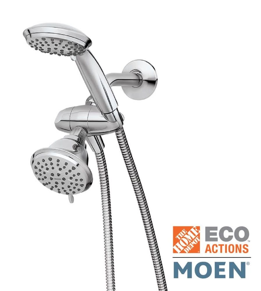 Moen Attune 6-Spray Patterns, 4 In. Wall Mount Combo Handheld Showerhead In Chrome