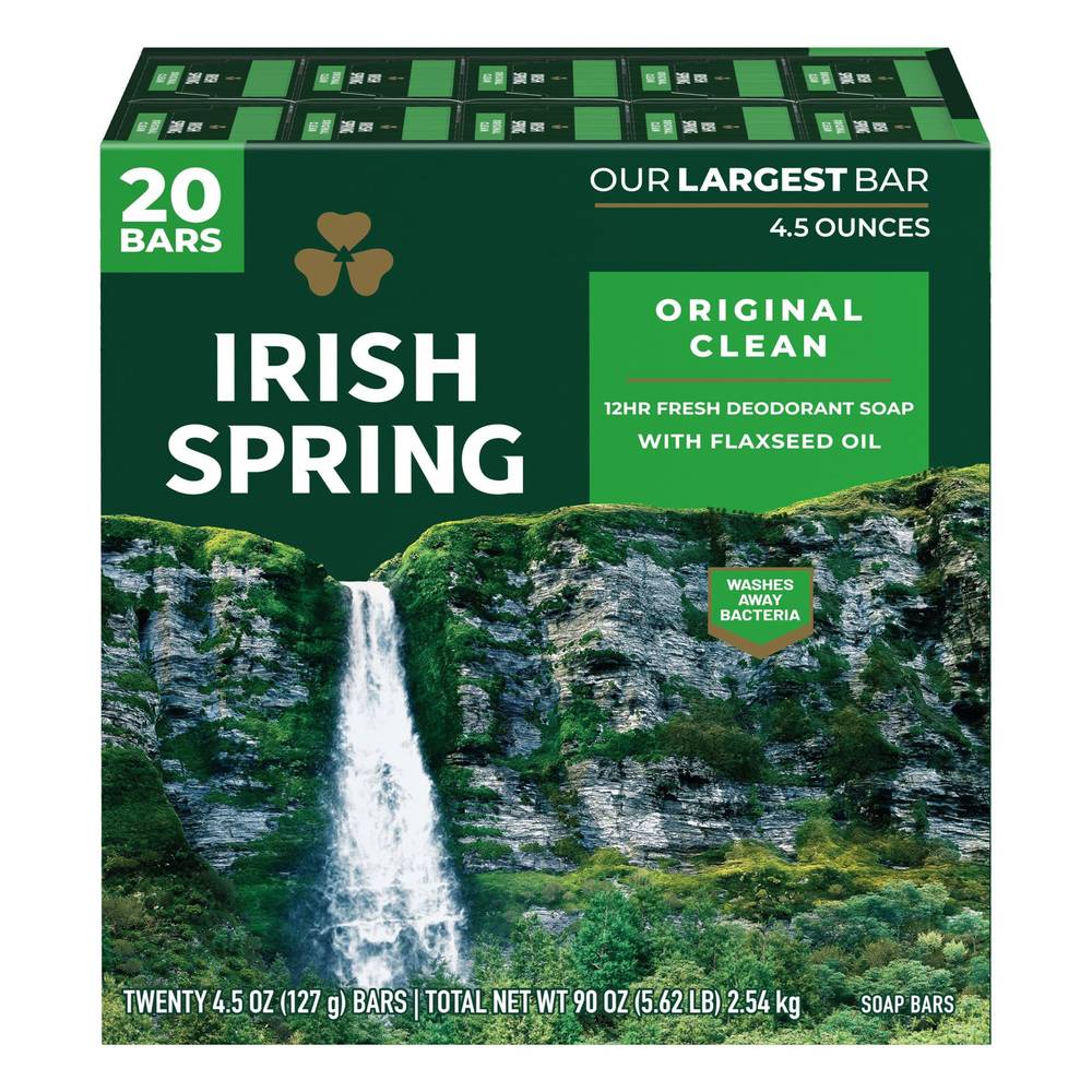 Irish Spring Bar Soap, 4.5 oz, 20-count