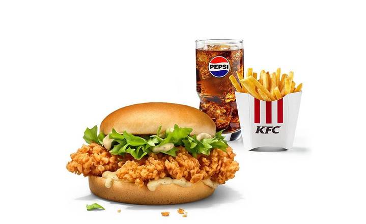 Double Crunch burger meal L