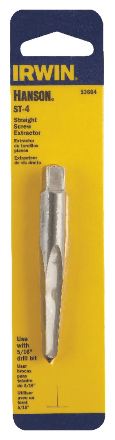 IRWIN Hanson 5/16 In. X 5/16 In. D Carbon Steel Straight Screw Extractor 6 In. 1 Pc