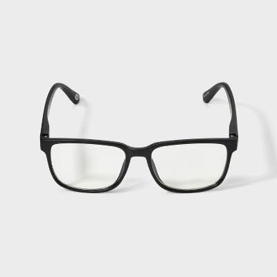 Original Use Men's Plastic Square Blue Light Filtering Glasses, Black