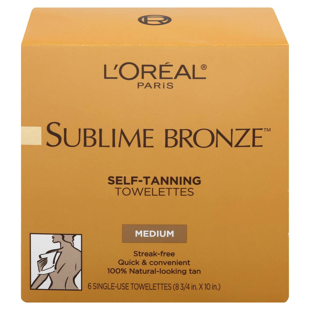 L'oréal Paris Sublime Bronze Medium Self-Tanning Towelettes (6 ct)