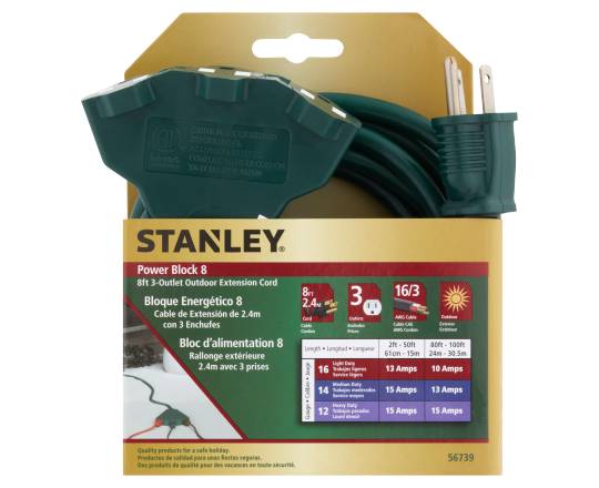 Stanley 8 Ft Power Block Extension Cord