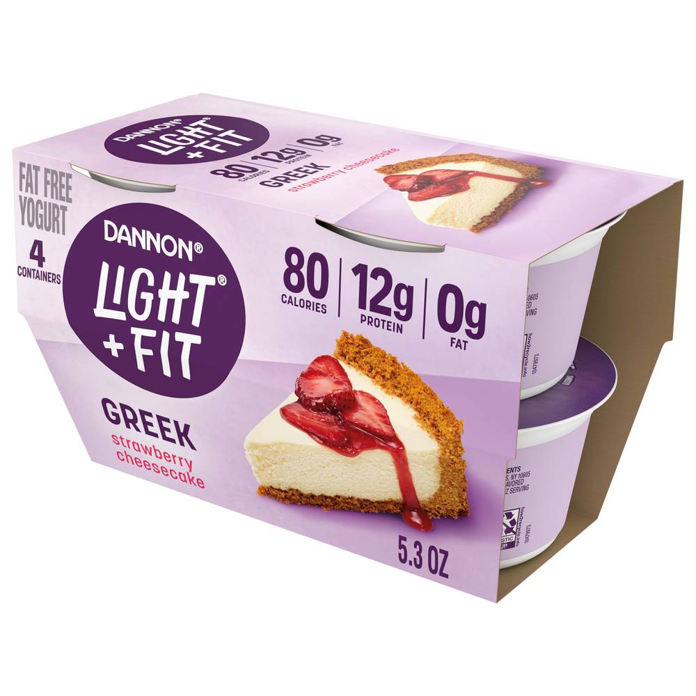 Light + Fit Dannon Strawberry Cheesecake Greek Yogurt (4 ct)