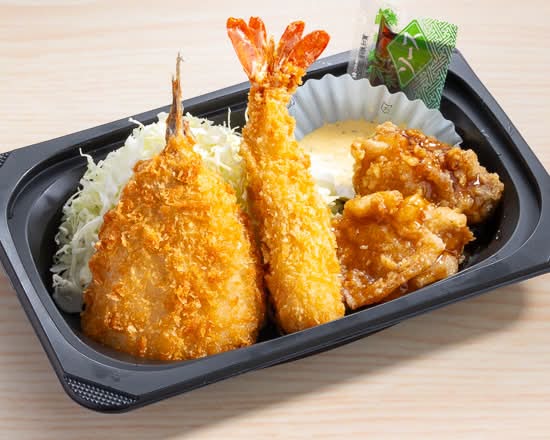 (おかず)海鮮フライと若鶏竜田