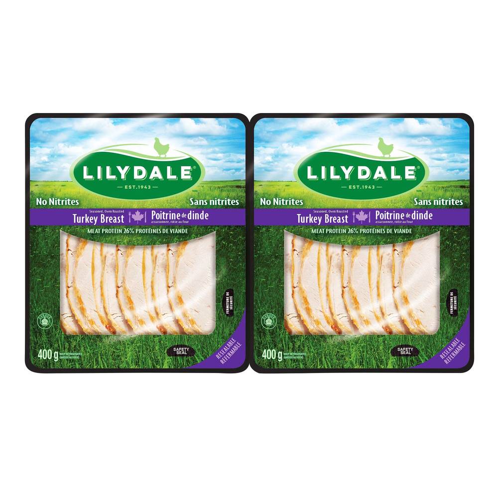 Lilydale - Poitrines De Dinde Tranchée, 2 × 400 G