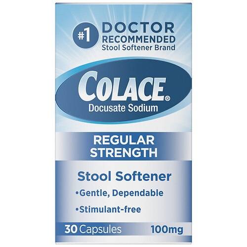 Colace Regular Strength Stimulant-Free Stool Softener 100 mg - 30.0 ea