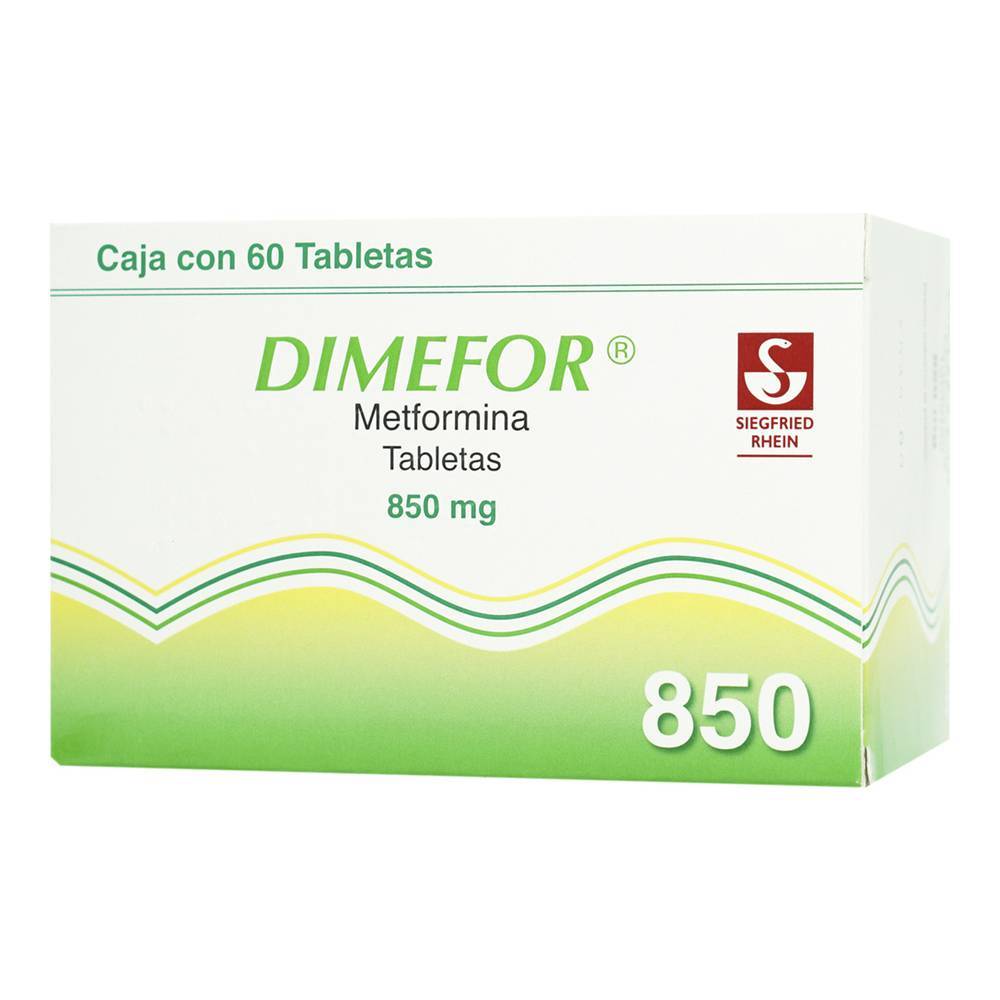 Siegfried rhein dimefor metformina tabletas 850 mg (60 piezas)