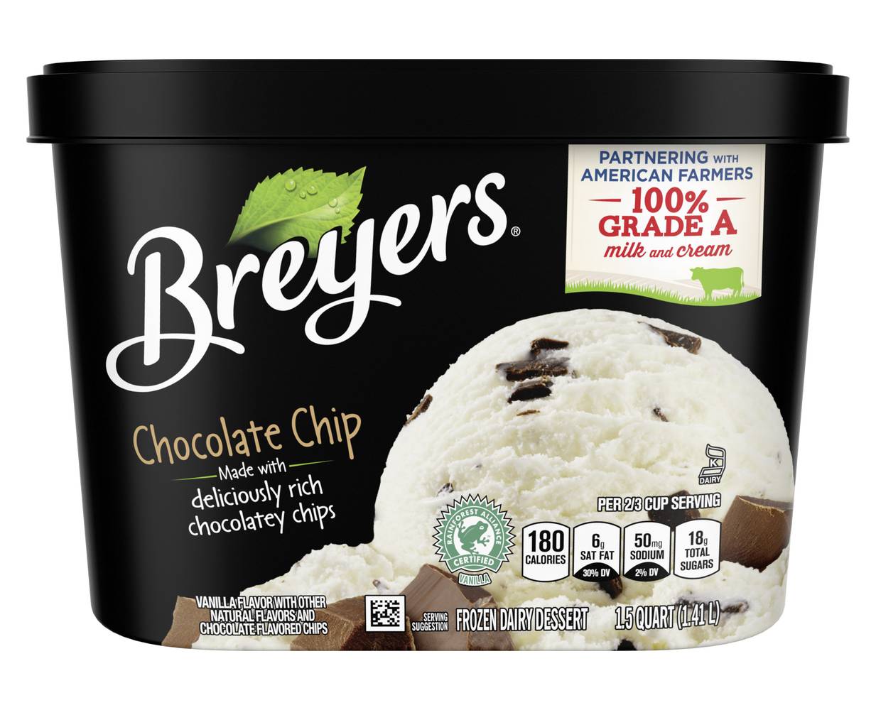 Breyers Chocolate Chip Ice Cream, Vanilla (1.41 L)