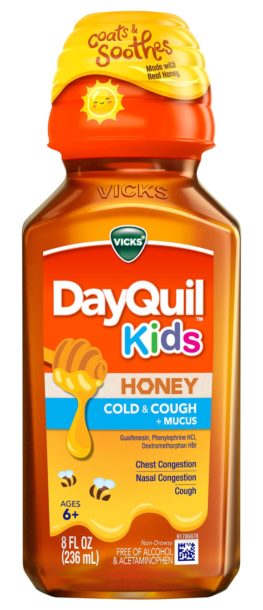 Vicks Dayquil Kids Honey Age 6+ Cold & Cough + Mucus (8 fl oz)