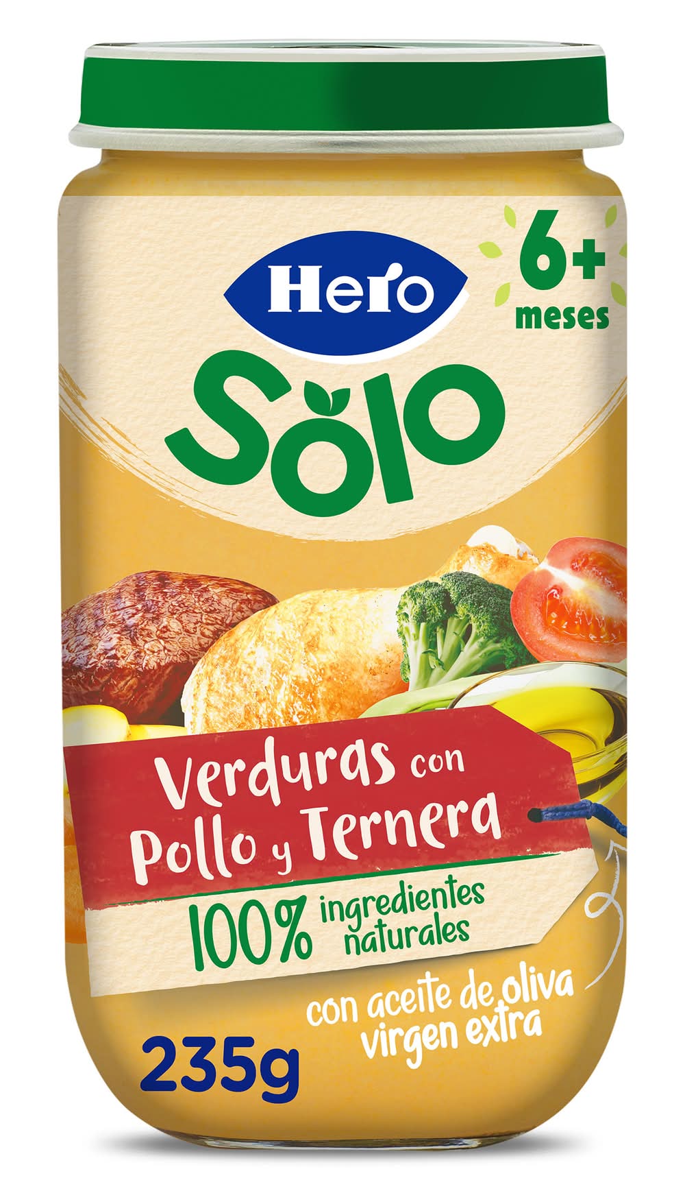 Puré De Verduritas Con Pollo Y Ternera Hero Frasco 235 G
