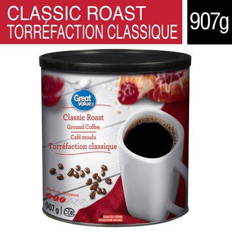 Great value café moulu à  torréfaction classique great value (907 g) - classic roast ground coffee (907 g)
